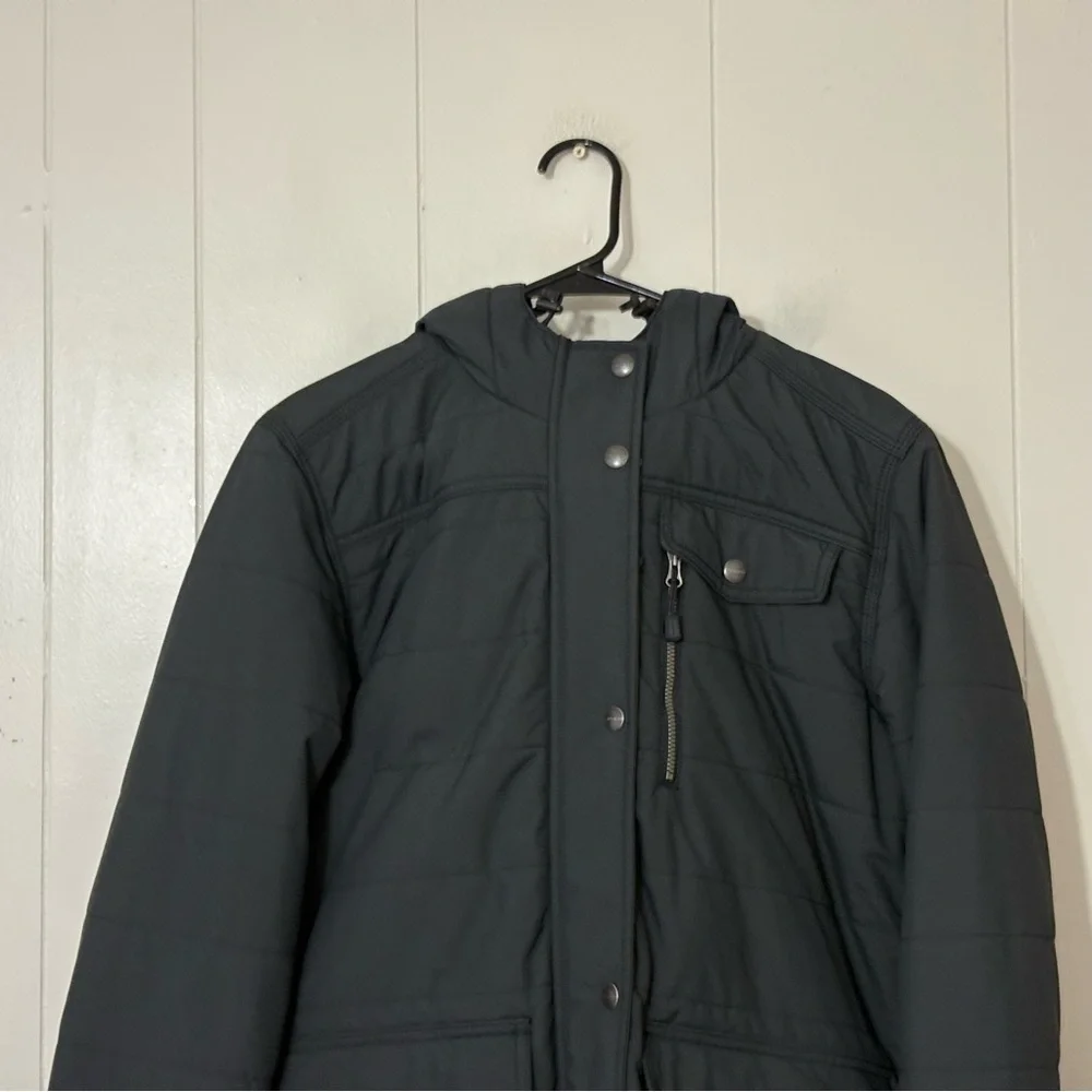 Carhartt Rain Defender Utility Coat Black Hooded Jacket Womens L Relaxed Fit - Picture 3 of 14